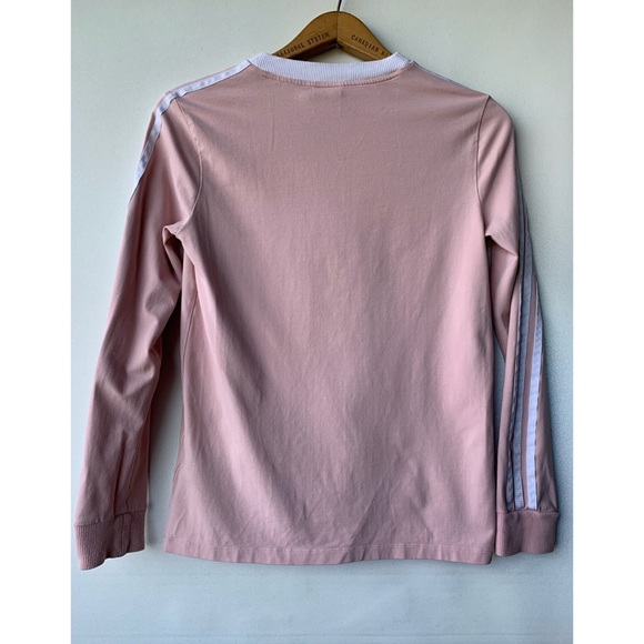 Small, Adidas, Essentials blush beige 3 stripe long sleeve - Picture 6 of 14